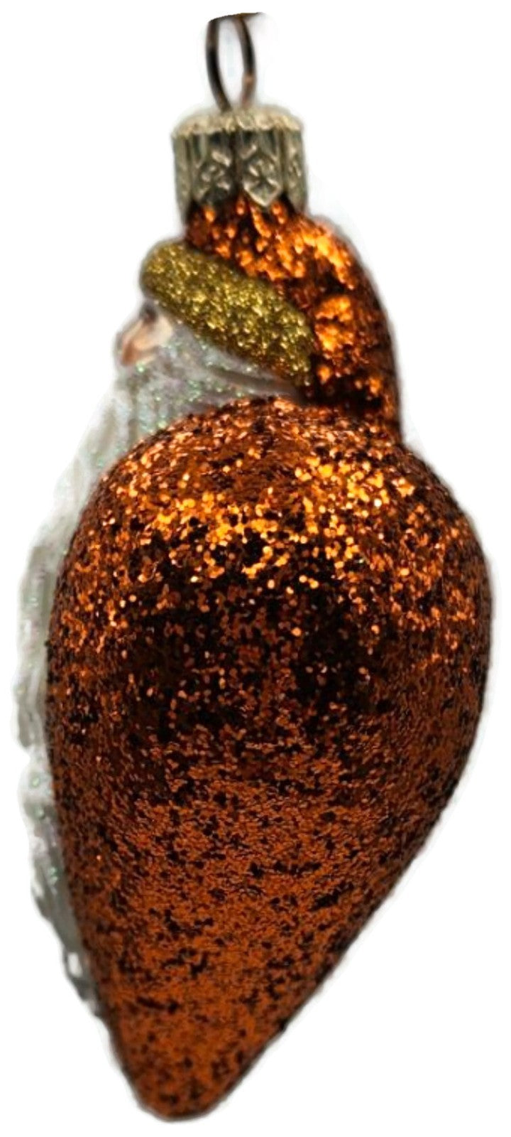 Patricia Breen Santa du Coeur Orange Glitter Heart Valentine's Ornament 20346