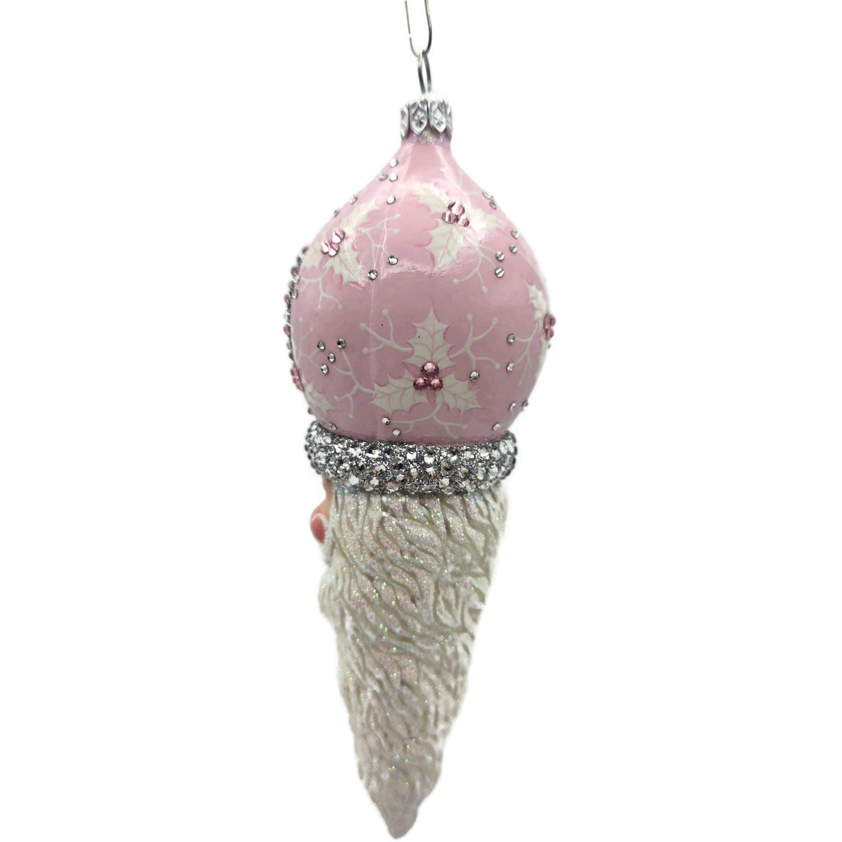 Patricia Breen Vendome Claus Pink White Reflector Christmas Ornament CATZ 34411