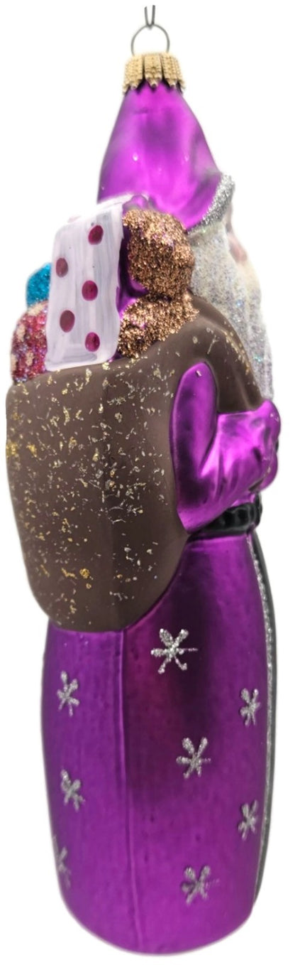 Larry Fraga Father Christmas Purple Snowflakes Tree Santa Claus Ornament2