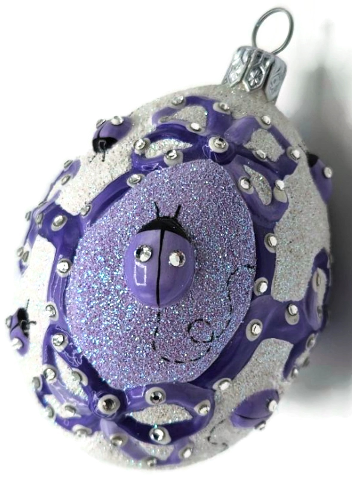 Patricia Breen Beribboned Egg Ladybugs Violet Easter Egg Purple Ornament 29029