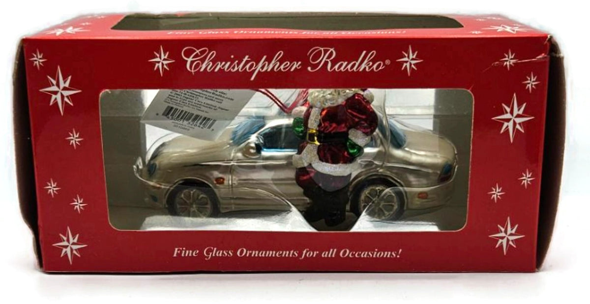 Christopher Radko Jaguar S-Type Santa Car Christmas Ornament 30104687