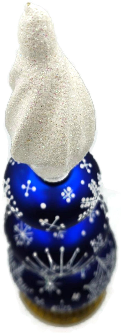 Patricia Breen Blizzard Finial 3 Ball Cobalt Blue Christmas Tree Topper 95828