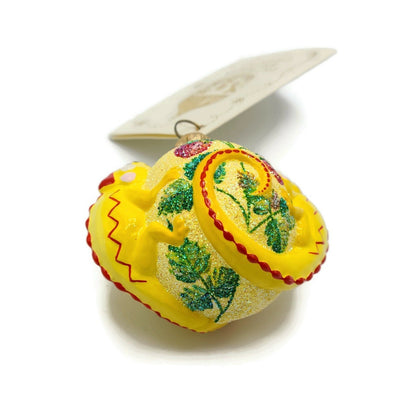 Patricia Breen For James Twice Strawberry Yellow Chameleon Spring Ornament 25816