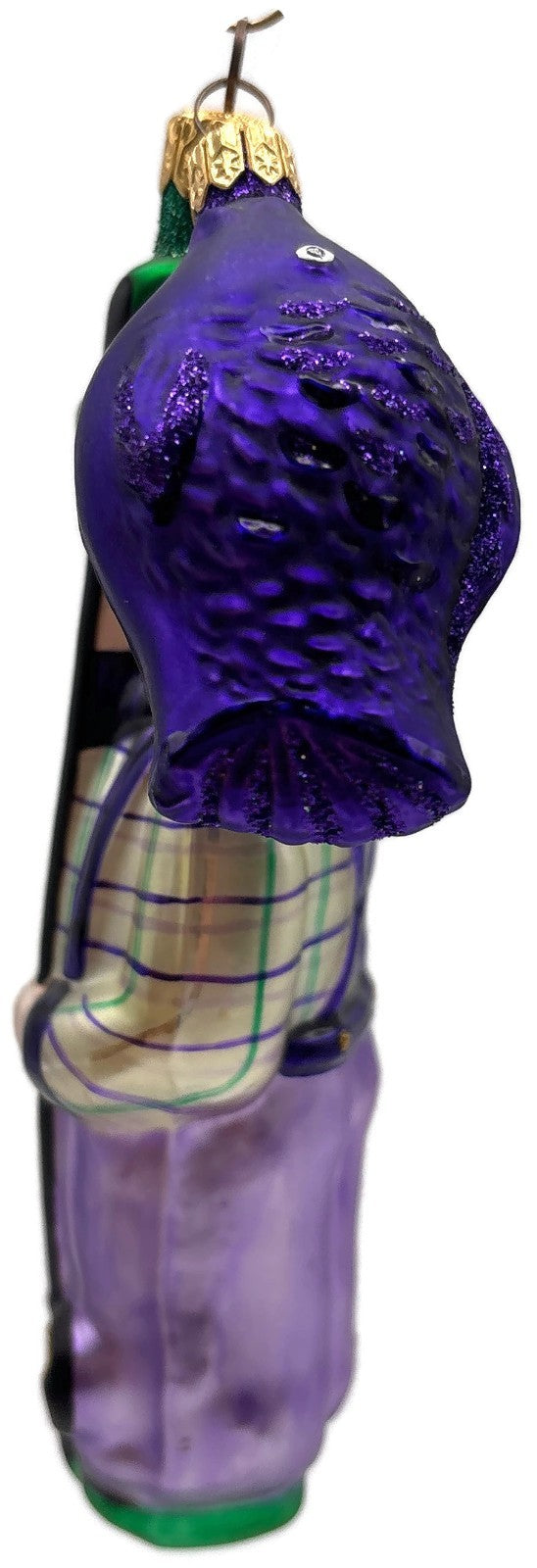 Patricia Breen Fisherboy And Fish Purple Stripe on Hat Christmas Ornament 95205