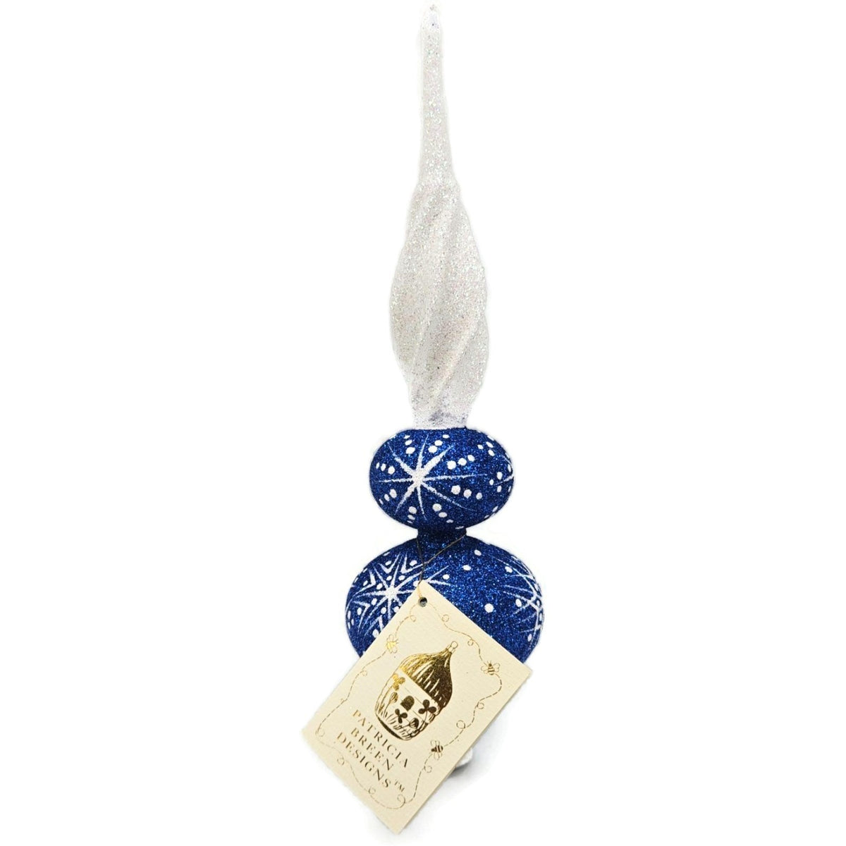 Patricia Breen Miniature Blizzard Finial Cobalt Blue Christmas Tree Topper 97931
