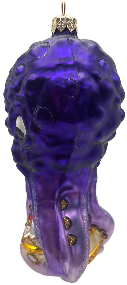Patricia Breen Help Santa! Purple Octopus Aquatic Summer Christmas Ornament 99136