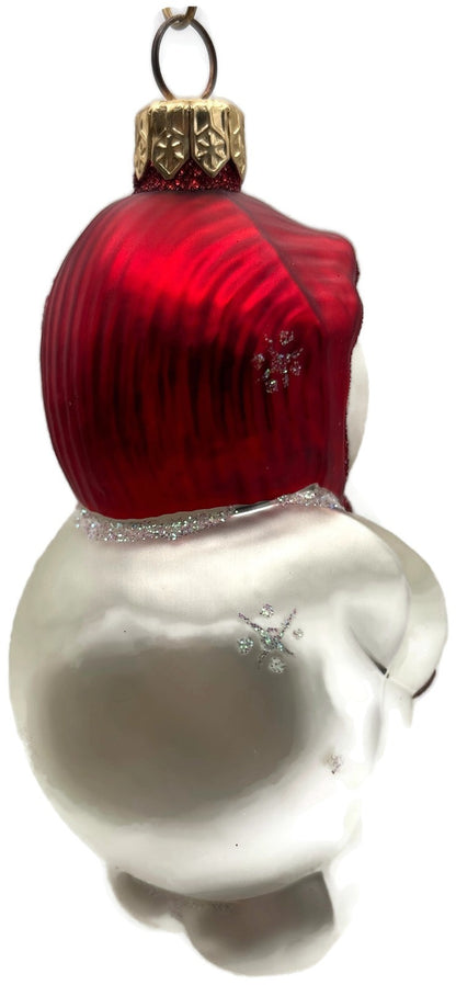 Patricia Breen Snowbaby Red Snowflakes Glass Snowman Christmas Ornament 99363