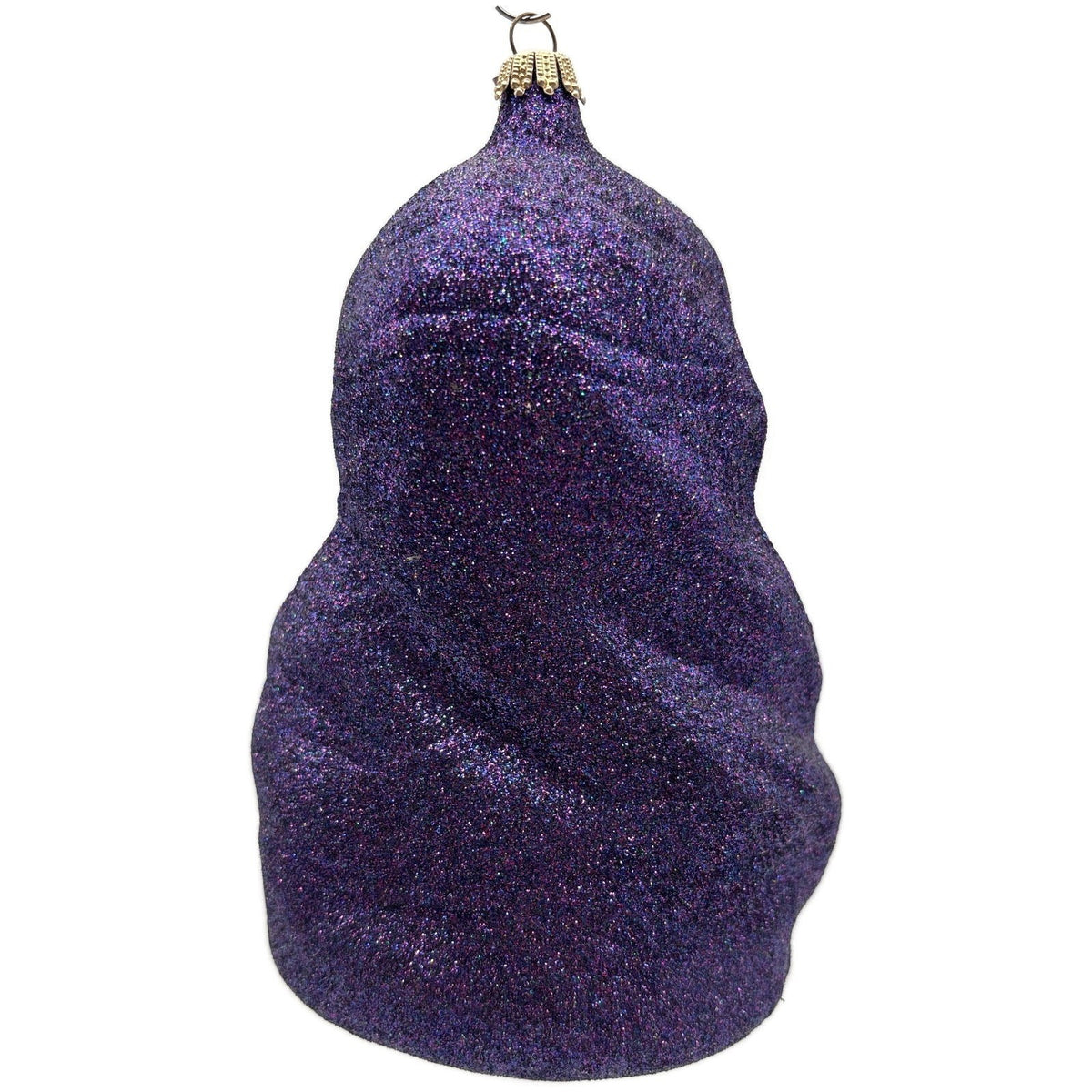 Larry Fraga Embracement Stars Purple Glitter Glass Holiday Christmas Ornament5