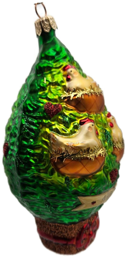 Patricia Breen Three French Hens Glittered Trunk Christmas Tree Ornament 20427
