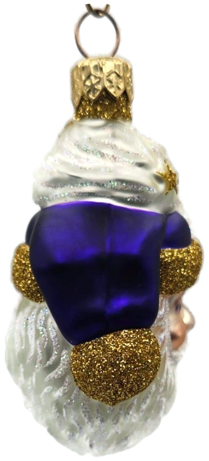 Patricia Breen Merry Olde Elf Purple Santa Head Stars Christmas Ornament 98291