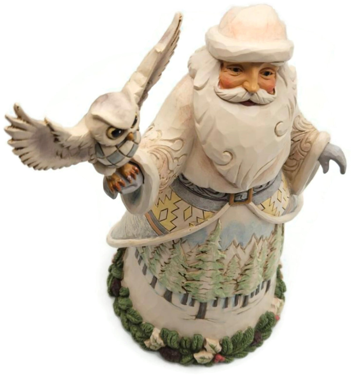 Jim Shore Santa's Woodland Messenger Owl White Resin Enesco Christmas Figurine1