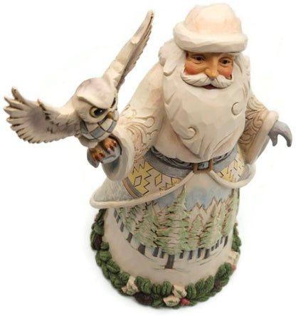 Jim Shore Santa's Woodland Messenger Owl White Resin Enesco Christmas Figurine1