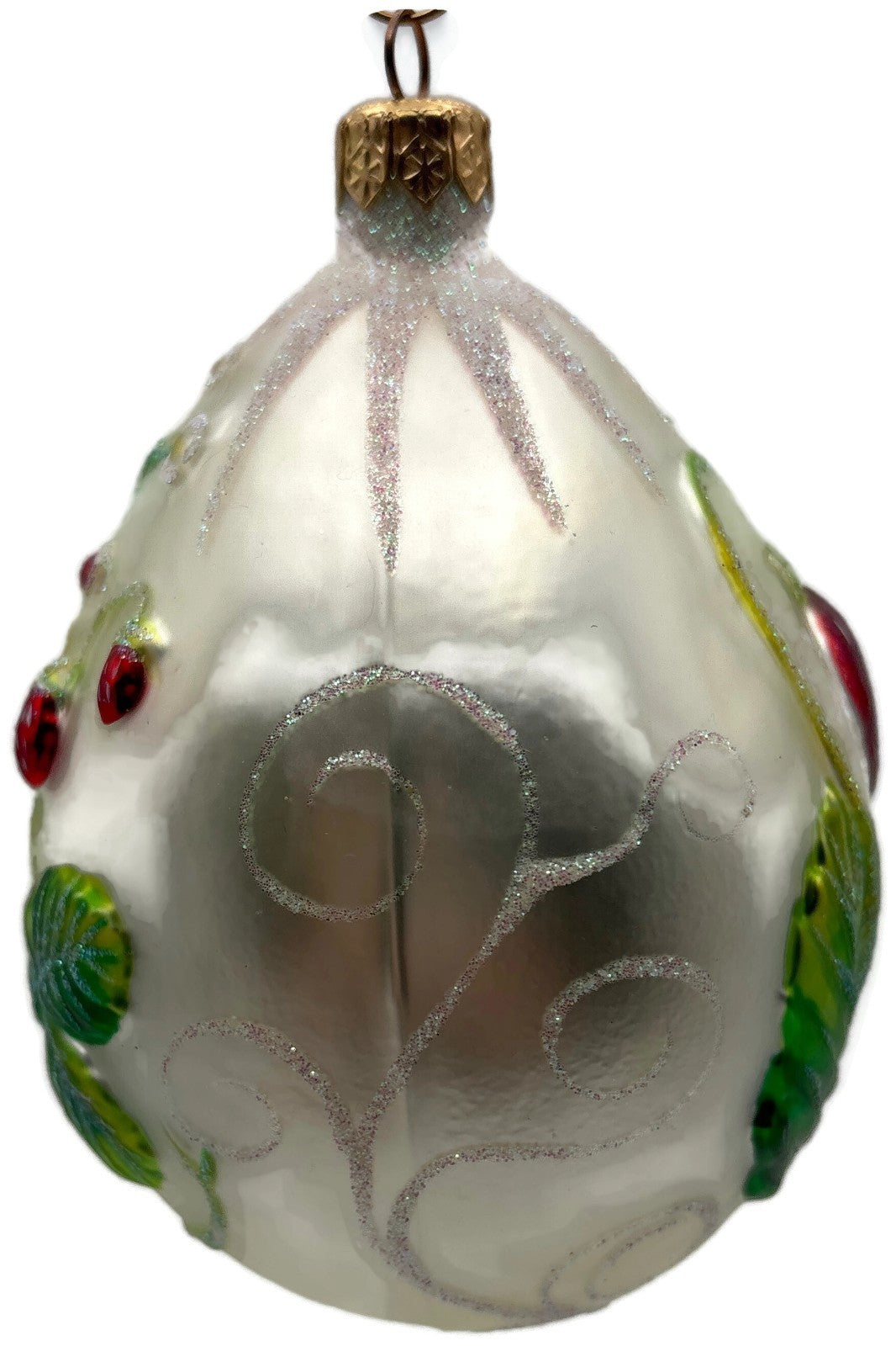 Patricia Breen 1998 Strawberry Egg Matte Pearl Neiman Marcus Easter Ornament7