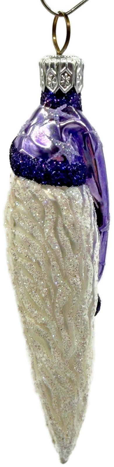 Patricia Breen Stocking Cap Santa Head Purple Stars Christmas Tree Ornament 23548