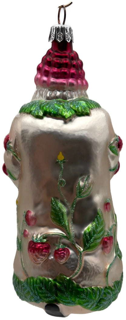 Patricia Breen Raspberry Santa Spring Fruit Green Pink Christmas Ornament 99905