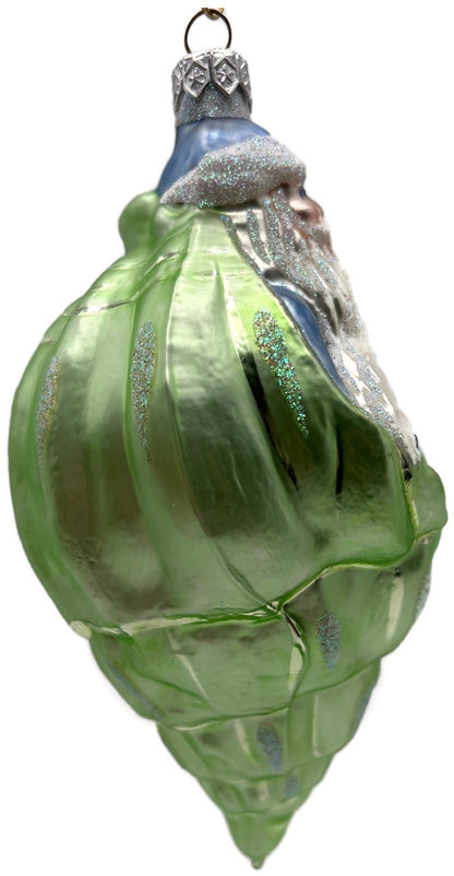 Patricia Breen Coastal Santa Green Seashell Aquatic Christmas Ornament 97102