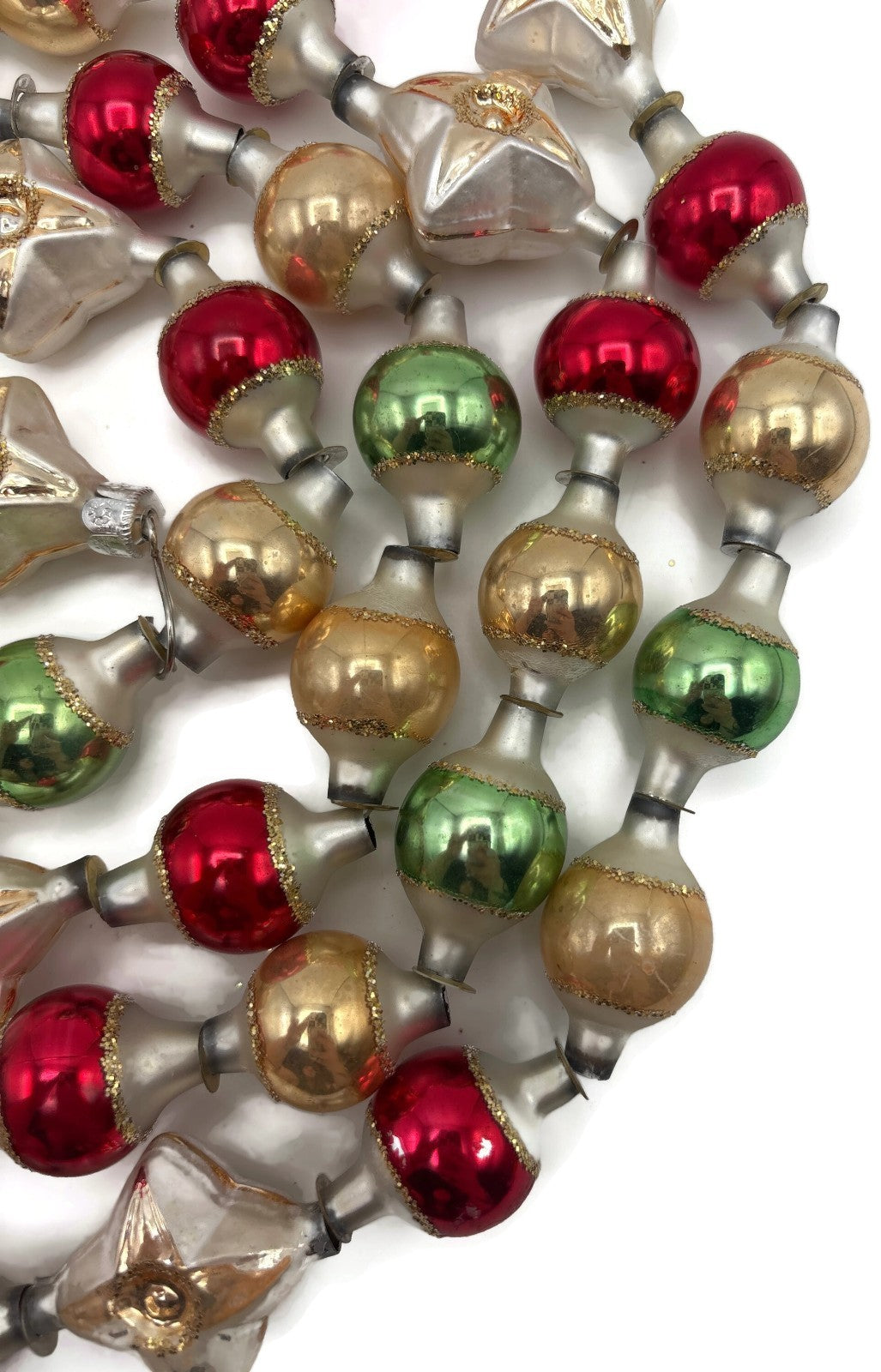 Midwest Cannon Falls Vintage Glassworks Glass Bead Star Christmas Garland 70in4