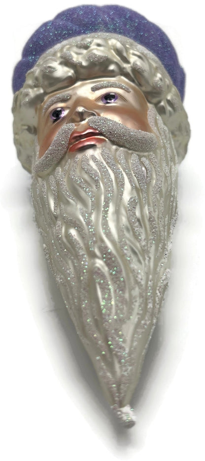 Patricia Breen Minsk Santa Claus Head Lavender Christmas Tree Ornament AIC 96359