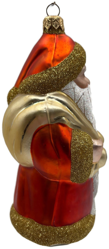 Patricia Breen Santa and Teddy Orange Gold Bear Christmas Tree Ornament 96426