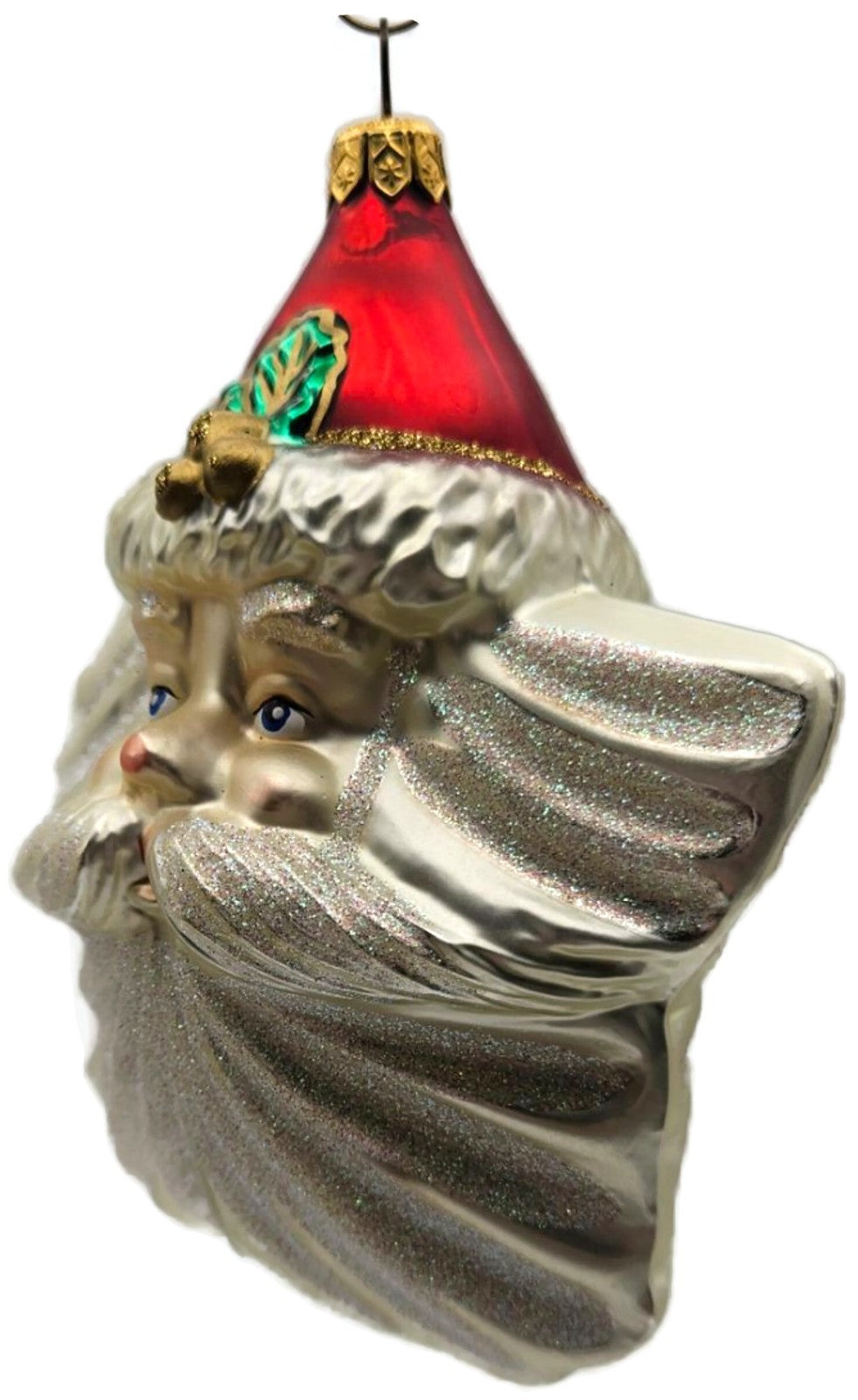 Kurt Adler Komozja Polonaise Star Santa Claus Head Mercury Christmas Ornament7