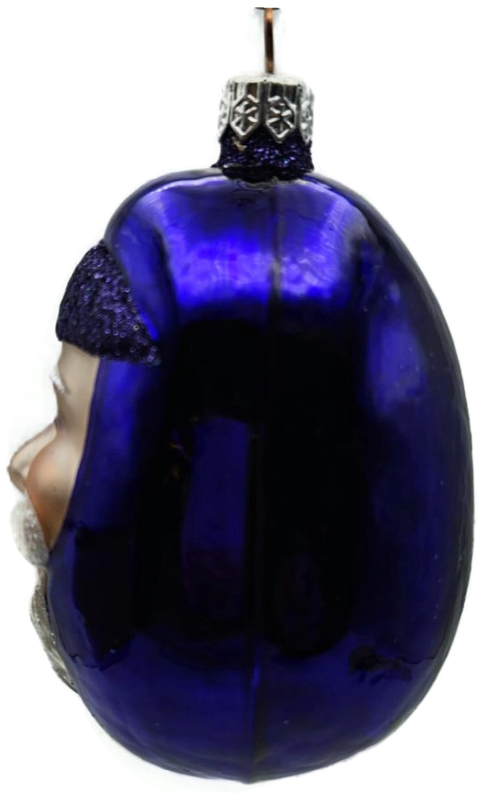 Patricia Breen Jelly Bean Santa Head Purple Shiny Christmas Tree Ornament 99167