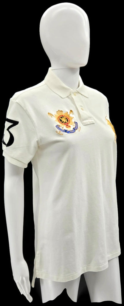 Polo Ralph Lauren Black Watch Polo Team 1996 Crest White Polo Shirt S NWT6