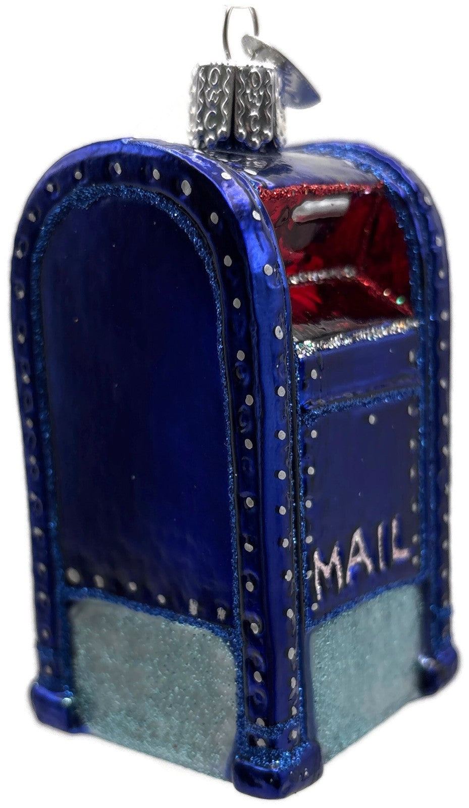 Old World Christmas Mail Box Blue Postal Glass Christmas Ornament OWC 360948