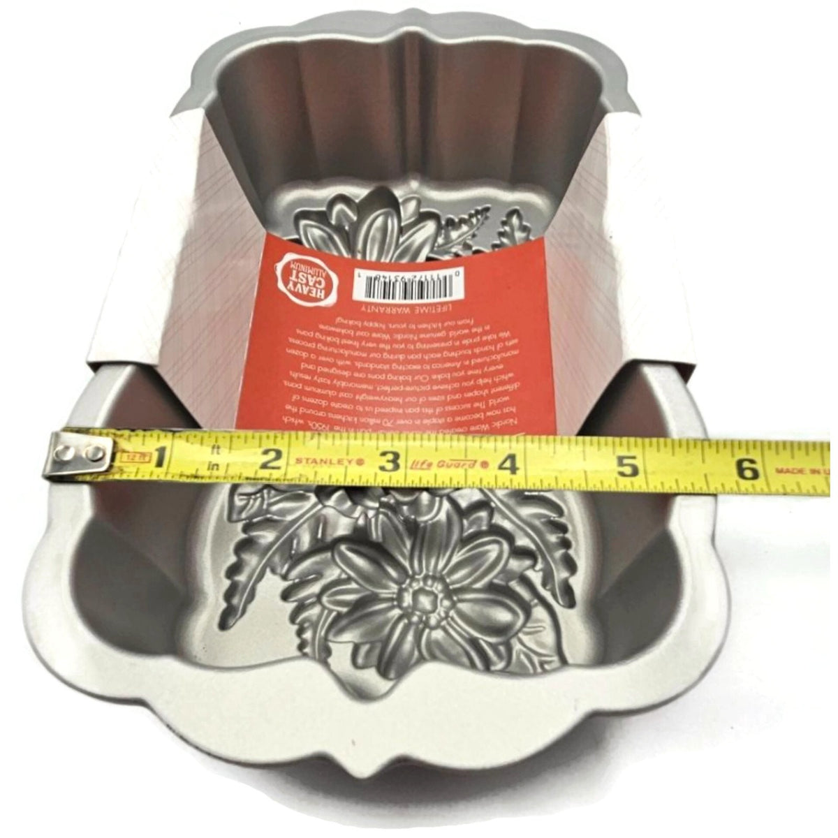 Nordic Ware Wildflower Loaf Cake Pan Heavy Cast Aluminum 6 Cup Non Stick Dessert8