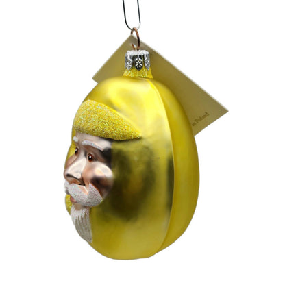 Patricia Breen Jelly Bean Santa Claus Yellow Matte Christmas Tree Ornament 99162