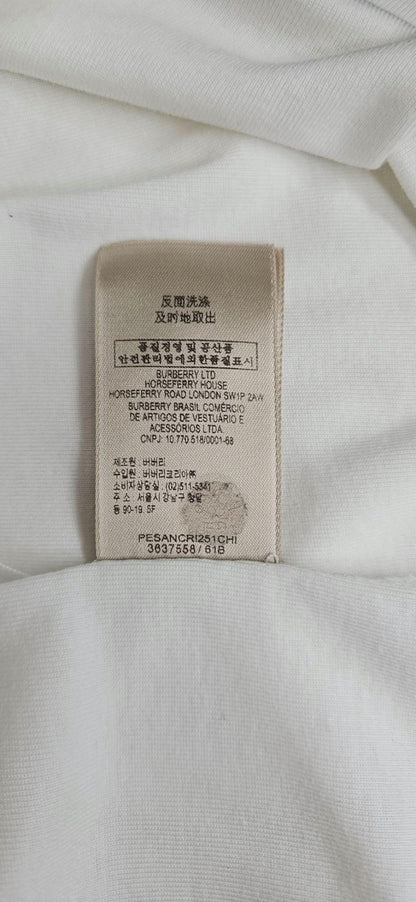 Burberry Brit Check Elbow Patch White Long Sleeve Top T Shirt Pullover Small11