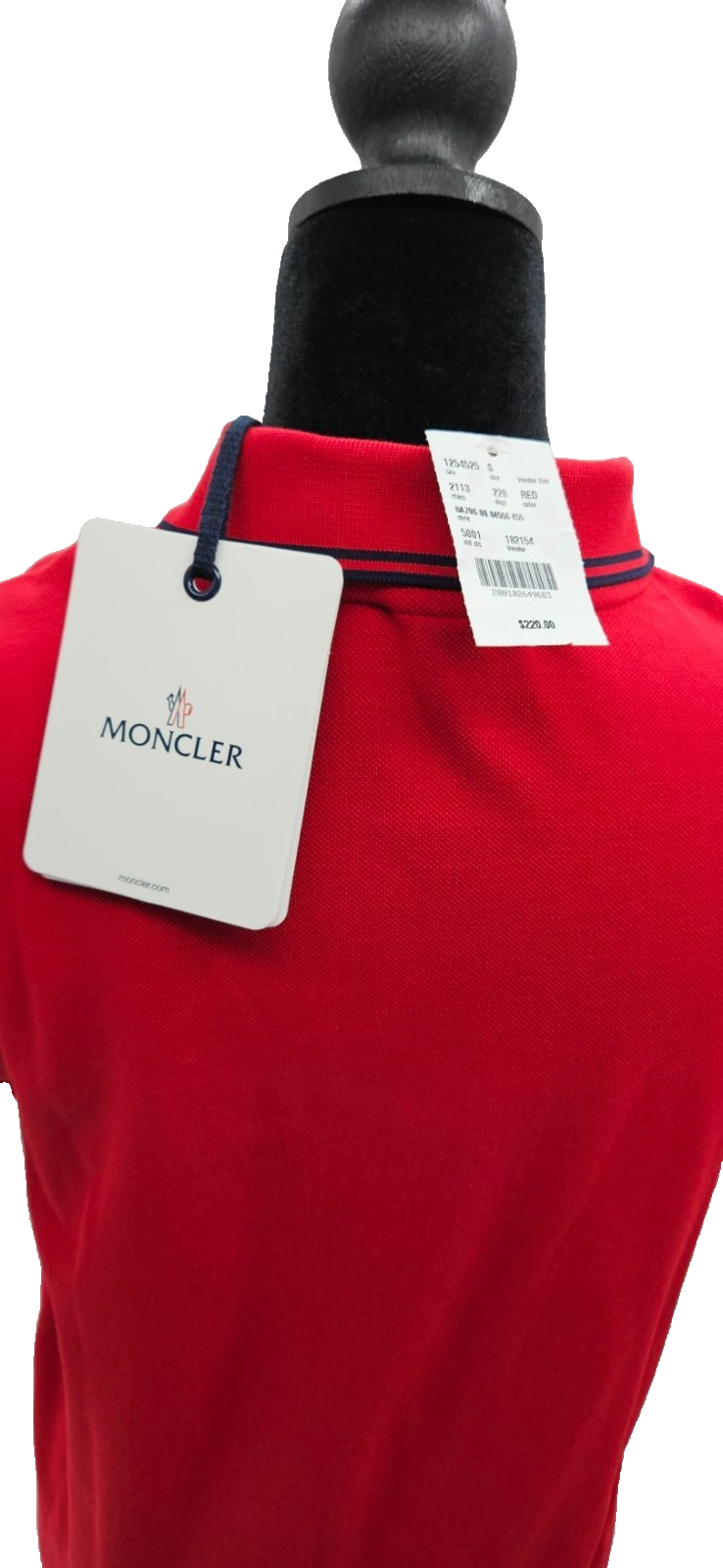 Moncler Maglia Polo Manica Corta Red Men's Size S NWT F10918A70600 8455615