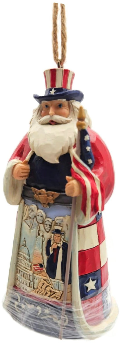 Jim Shore Heartwood Creek American Santa USA Patriotic Enesco Christmas Ornament8