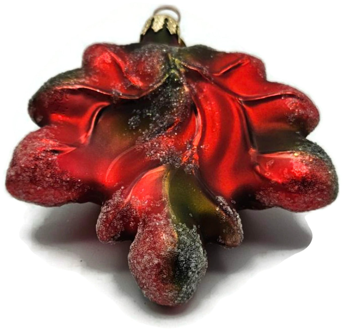 Christopher Radko Mini Maple Frost Red Yellow Leaf Christmas Ornament 98-148-09