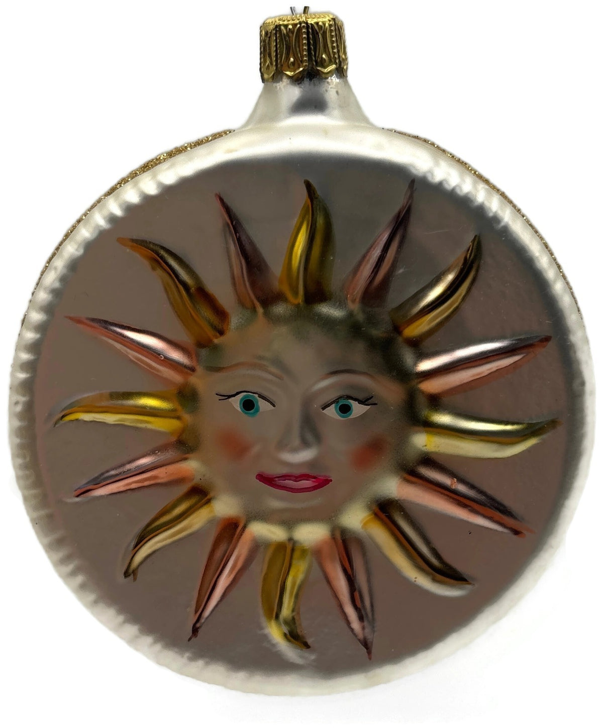 Christopher Radko 1993 Sunny Side Up Celestial Sun Glass Ornament 93 103 04