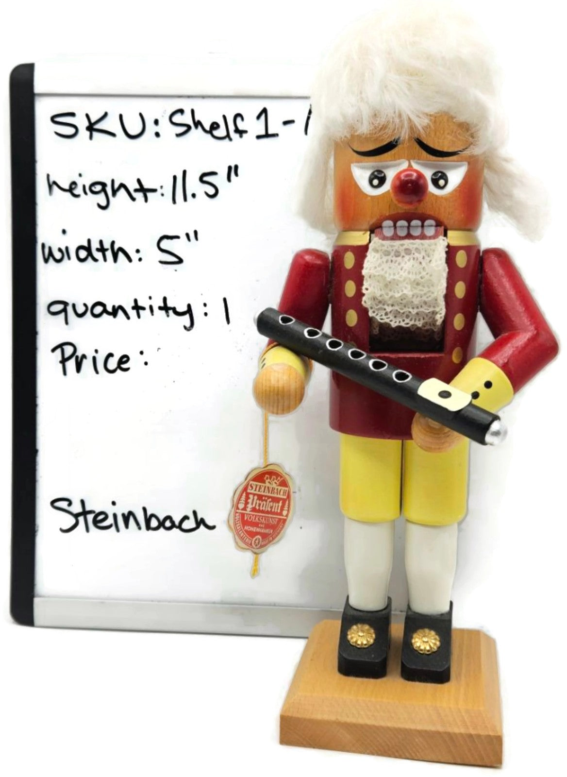 Christian Steinbach Nutcracker Flute Player 1993 German Wood Vintage Signed10