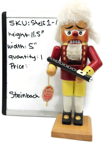 Christian Steinbach Nutcracker Flute Player 1993 German Wood Vintage Signed10