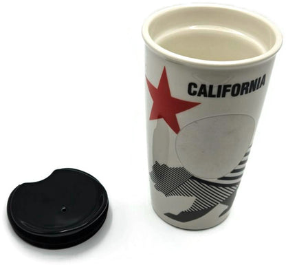 Starbucks 2015 California State Bear Flag Ceramic Traveler Mug Cup Lid 12oz 7