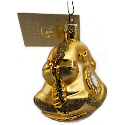 Patricia Breen Calling Anne Phone Gold Glittered Glass Christmas Ornament 95277