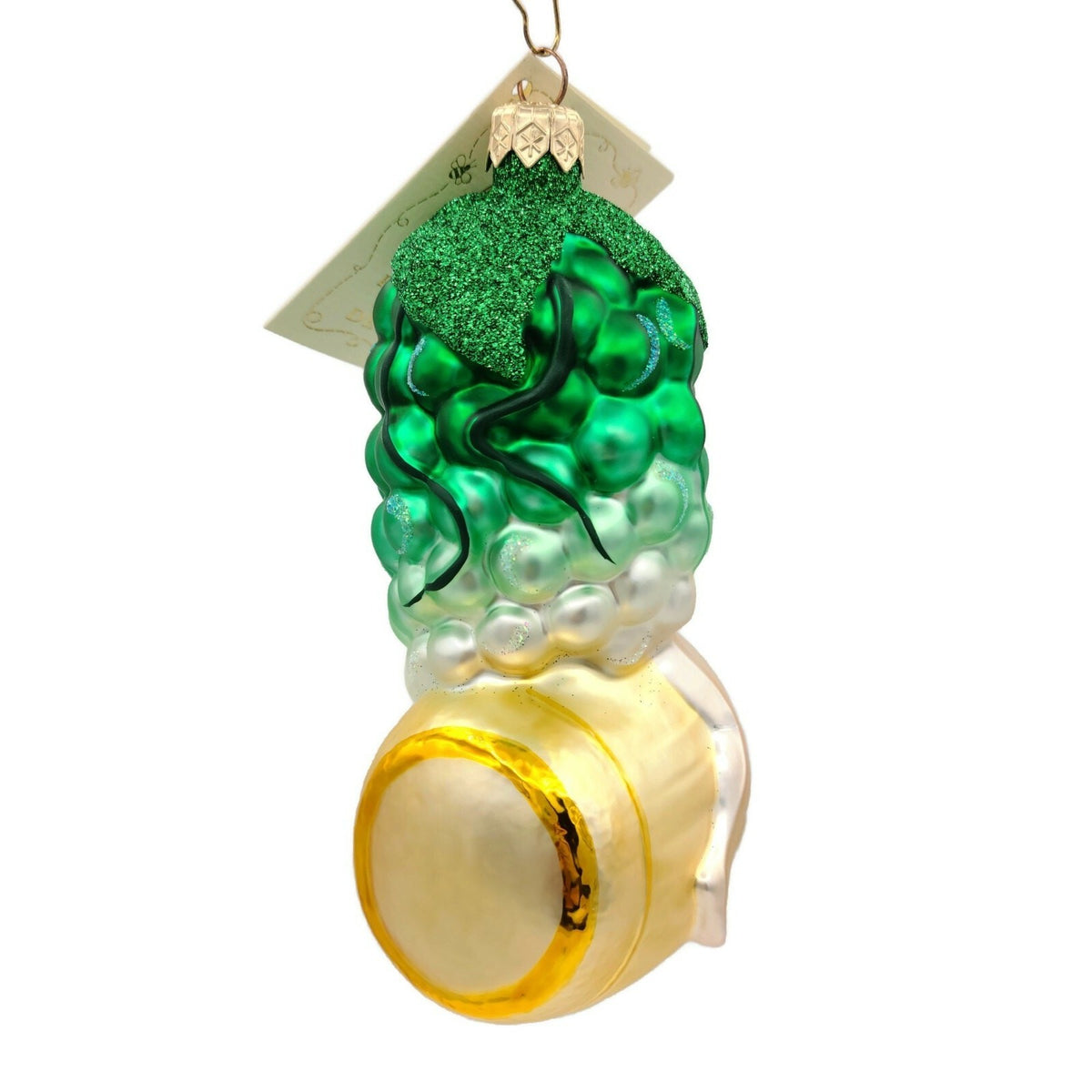 Patricia Breen A Jug of Wine and Thee Grapes Gold Barrel Christmas Ornament 98243