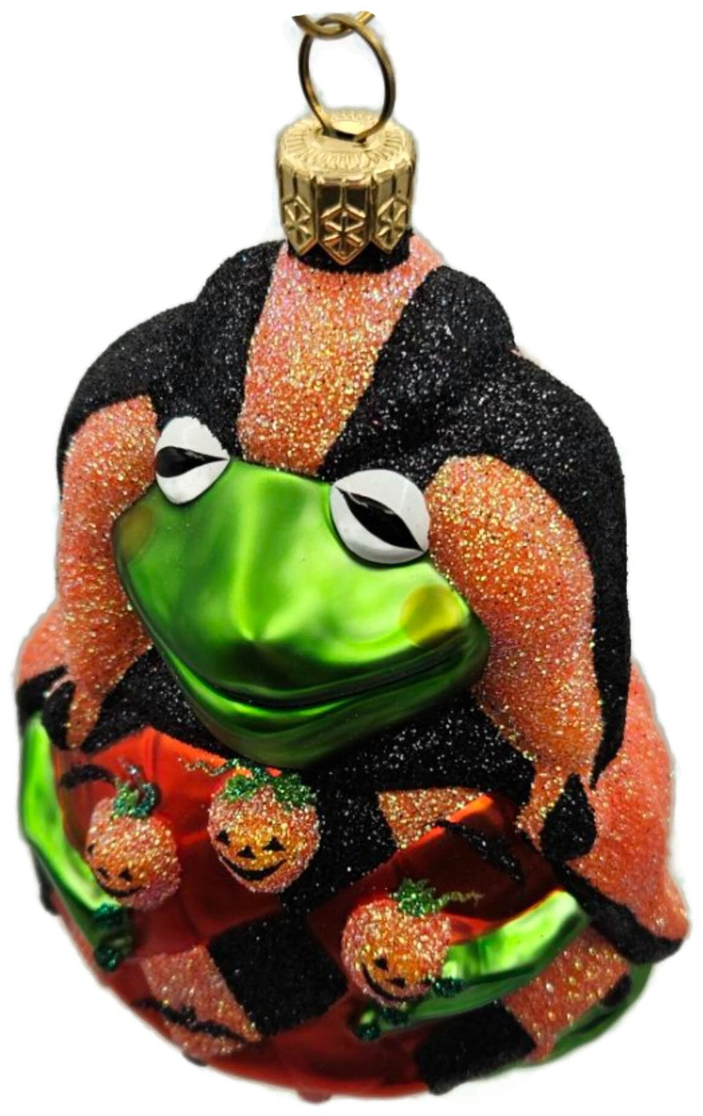 Patricia Breen Yorick Frog Halloween Orange Pumpkins Christmas Ornament 20468