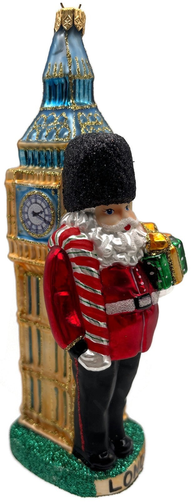 London Big Ben Palace Guard Santa Glass Christmas Ornament British England UK7