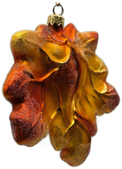 Christopher Radko Maple Frost Orange Large Leaf Fall Christmas Ornament 98-489-01