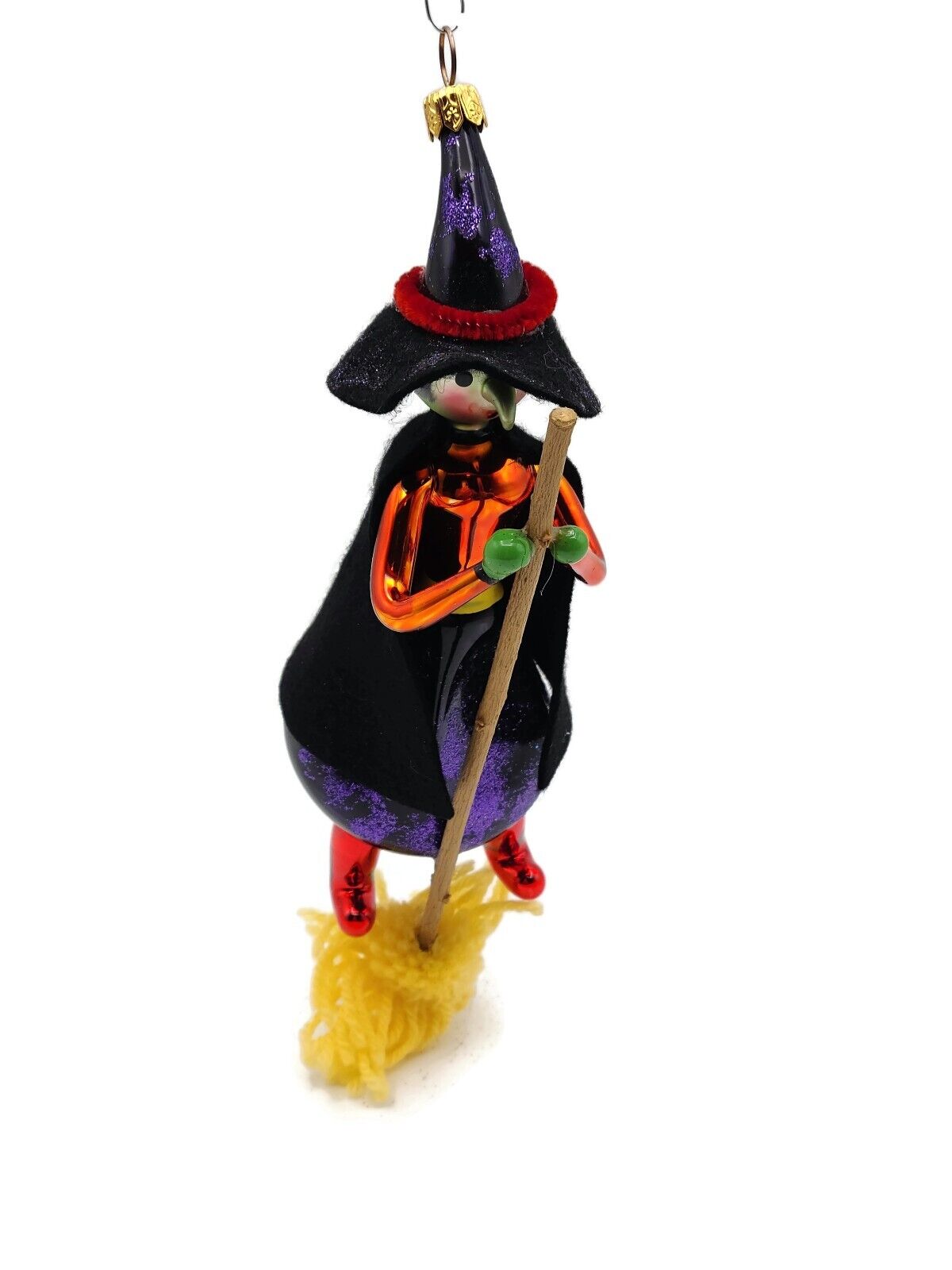 Christopher Radko Fly by Night Witch Italian Halloween Tree Ornament 97-408-0