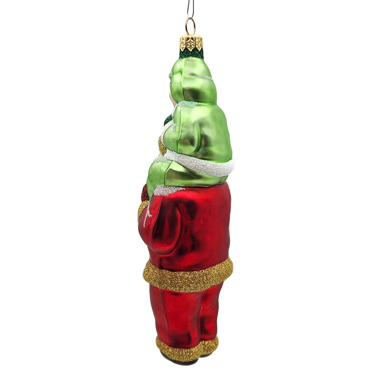 Patricia Breen Carry Me Santa Claus Red Green Christmas Holiday Ornament 98036