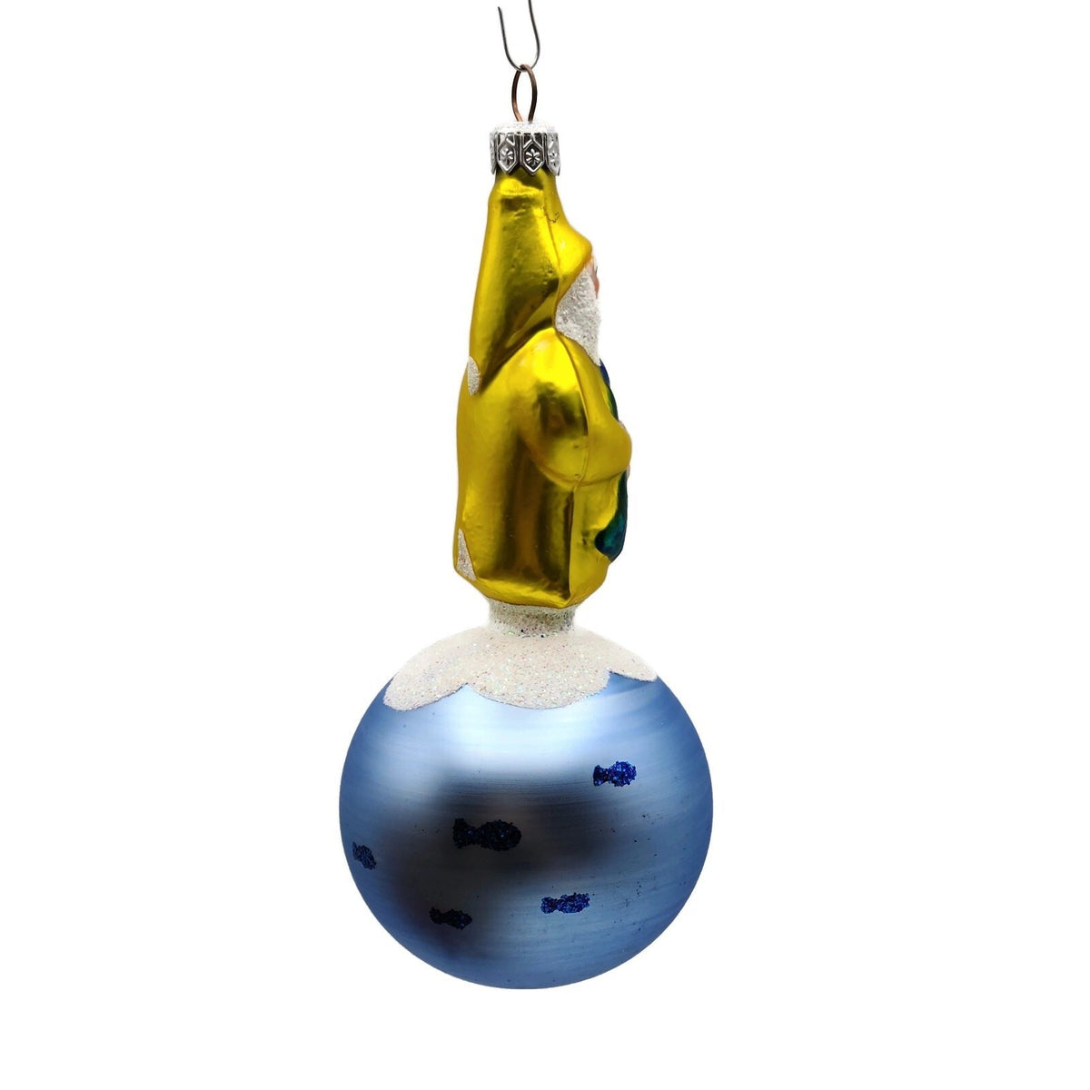 Patricia Breen Marinista Santa Matte Ball Glittered Fish Nautical Ornament 95294