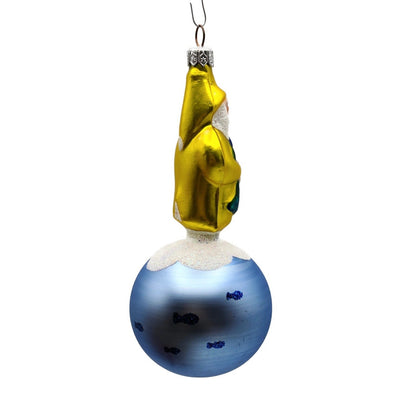 Patricia Breen Marinista Santa Matte Ball Glittered Fish Nautical Ornament 95294