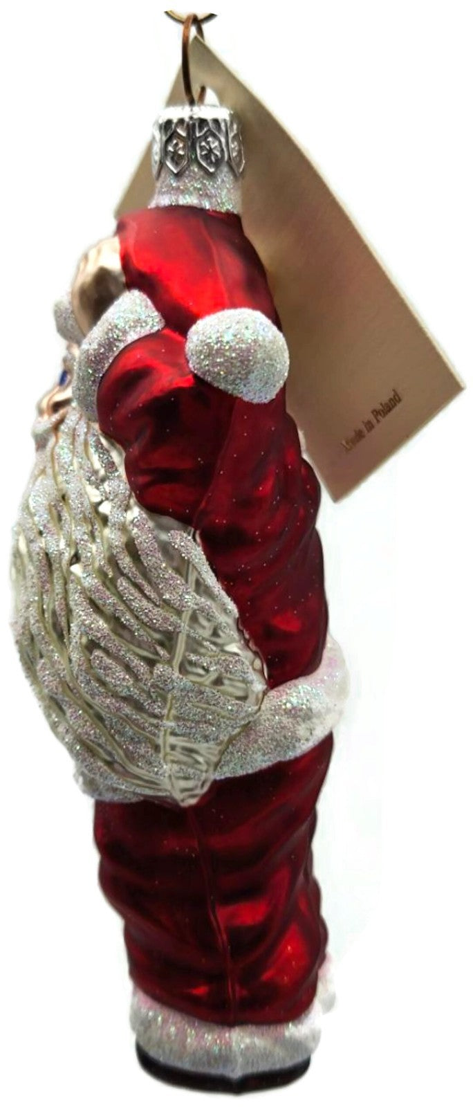 Patricia Breen Hold Onto Your Hat Santa Claus Red Glass Christmas Ornament 97218