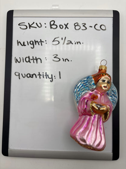 Christopher Radko On Wings of Hope Pink Angel Christmas Tree Ornament 95 SP 1010