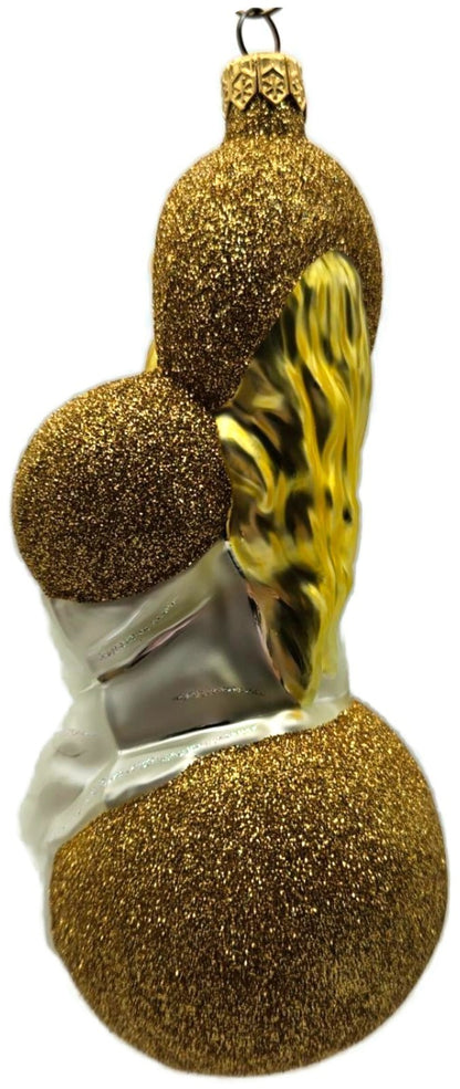 Patricia Breen Seated Madonna Gold Baby Jesus Glass Christmas Tree Ornament 99346