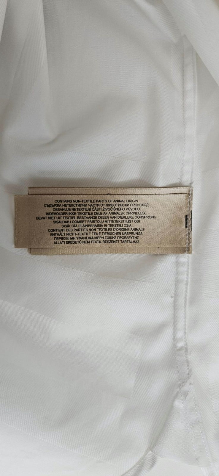 Burberry London White Tonal Check Button Front Shirt Women's Size 8 NWT18